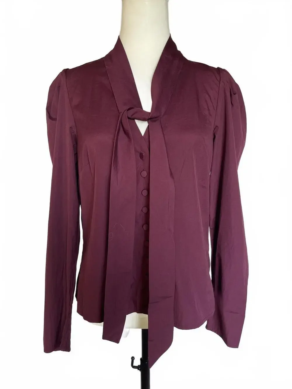 Madewell S Pomegranate Burgundy Puff Sleeve Blouse Dark Academia Whimsigoth NWT